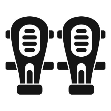 Beyaz arkaplanda izole edilmiş basit bir şekilde futbol dizliği simgesi