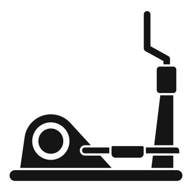 Spor için modern eliptik eğitim makinesinin siyah silueti