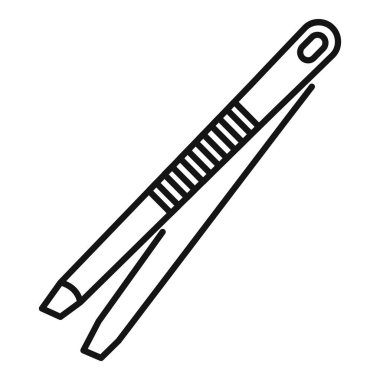 Bu basit siyah ve beyaz vektör ikonu, güzellik, kozmetik, tıp ve daha fazlası için kullanışlı bir cımbız çifti tasvir eder