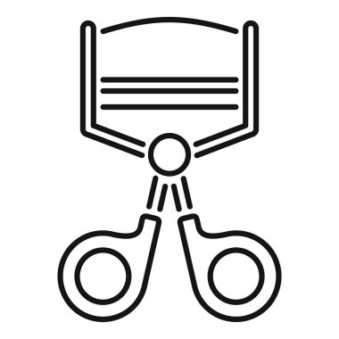 Bu simge bir kirpik kıvırıcısını temsil ediyor, kirpiklerin doğal kıvrımlarını daha dramatik ve daha geniş bir uyanık görünüm için geliştiren bir araç.