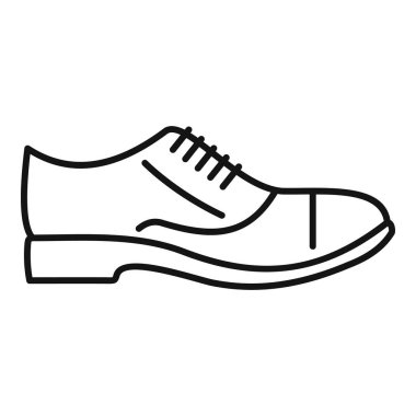 Bu asgari çizgi resim simgesi, bir mens klasik oxford ayakkabısını açık bağlama sistemiyle tasvir eder