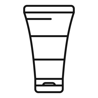 El kremi tüpünü temsil eden basit siyah beyaz vektör simgesi, güzellik veya kozmetik web siteleri veya uygulamaları için idealdir