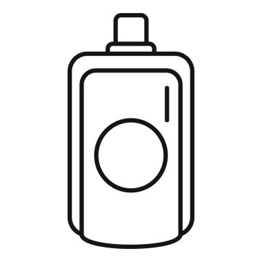 Basit bir çizgi çizimi kozmetik şişe ambalajını temsil ediyor. Güzellik ve bakım tasarımı için ideal.