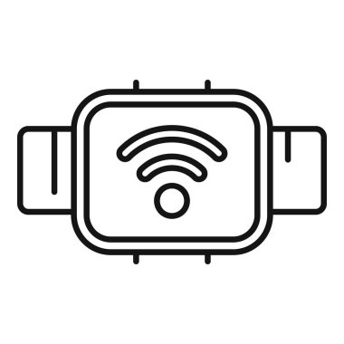 Ekranda kablosuz bağlantı simgesi gösteren akıllı saat, giyilebilir teknoloji konsepti