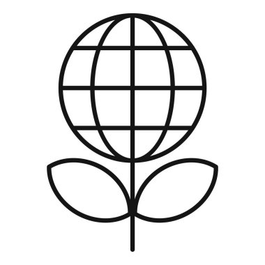 Çevresel sürdürülebilirlik kavramını aktaran, bir bitkiden büyüyen bir kürenin çizgi sanatı çizimi