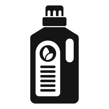 Yaprak sembollü deterjan şişesinin basit vektör simgesi çevre dostu malzemeler olduğunu gösteriyor.