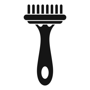 Beyaz arkaplanda basit bir biçimde temizlik fırçası simgesi izole ediliyor