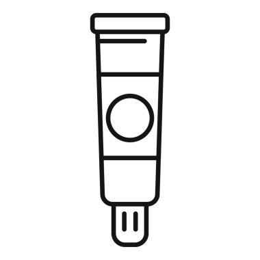Kozmetik krem tüpün basit ve zarif çizgi simgesi, güzellik ve cilt ürünlerini temsil etmek için mükemmel.