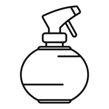 Plastik sprey şişesinin basit çizimi, temizlik ürünleri için kullanışlı.