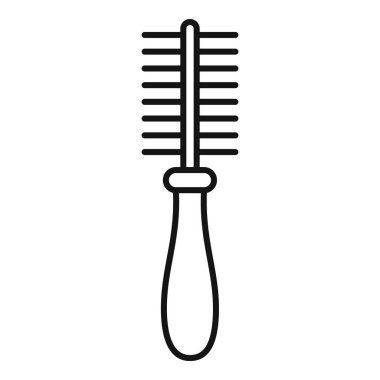 Saç tarağının ahşap saplı basit bir simgesi, kuaförlüğü çağrıştırıyor ve tımar ediyor.