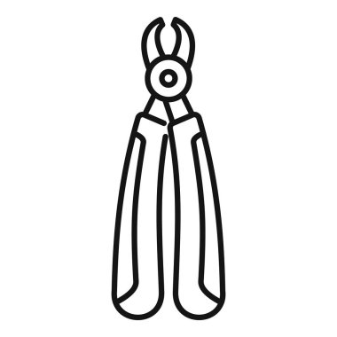 Yapım ve onarım kavramları için kauçuk kabzalı kerpetenin basit vektör çizimi