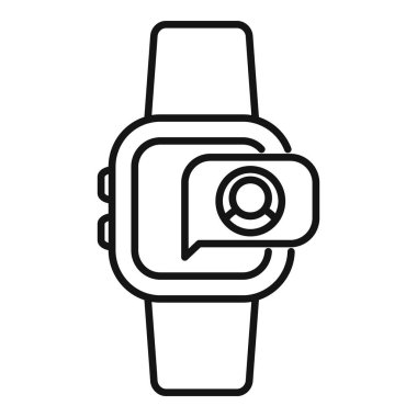 Ekranda temas simgesi, basit tasarım, ana simge konsepti içeren ileti alan Smartwatch