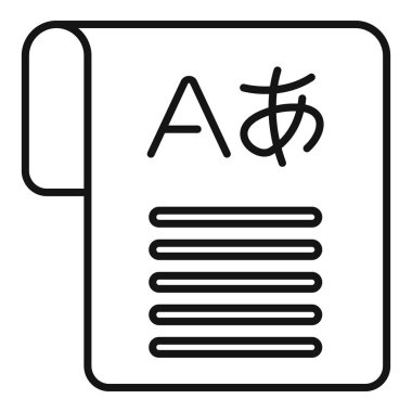 İki farklı alfabe arasında çeviri uygulamasını temsil eden basit bir simge