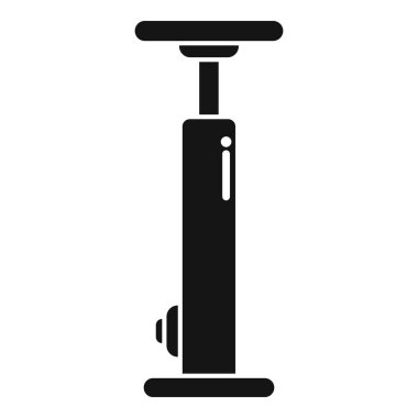 Lastik şişirme kavramını gösteren, kabzası havada bisiklet pompasını gösteren basit bir kabartma vektörü.