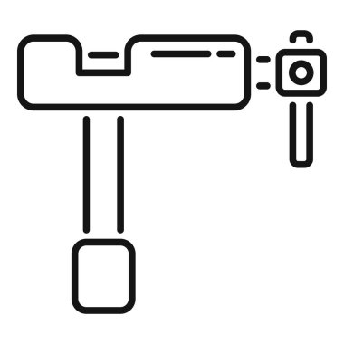 Modern teknolojileri kullanarak paket teslim eden bir insansız hava aracının satır simgesi