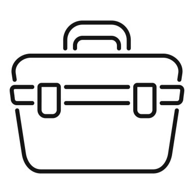 Genellikle öğrenciler ve profesyoneller tarafından kullanılan yiyecek depolama kabı içeren basit bir beslenme kutusu simgesi