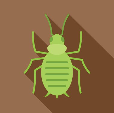 Yeşil yaprak biti minimalist vektör çizimi, bitkilere zarar verebilecek bir böcek ilacı.