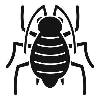 Colorado patates böceği yaprak üzerinde sürünüyor basit bir ikon, haşere çizimi