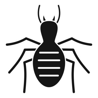 Karnı çizgili ve sekiz bacağı geniş siyah bir örümceğin siluet simgesi.