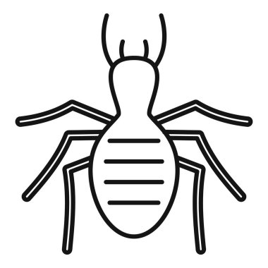 Tahta yiyen böceğin segmentli gövdesini ve altı bacağını gösteren basit bir termit simgesi