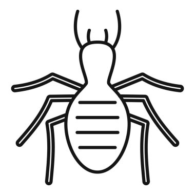 Simple termite icon showing the segmented body and six legs of the wood eating insect clipart