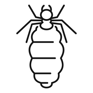 Bir termitin basit vektör simgesi, ahşap yiyen bir böcek, kalın bir hatla çizilmiş.