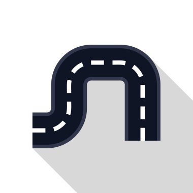 Viraj yolu bu simgede uzun gölgeli bir u dönüşü yapıyor