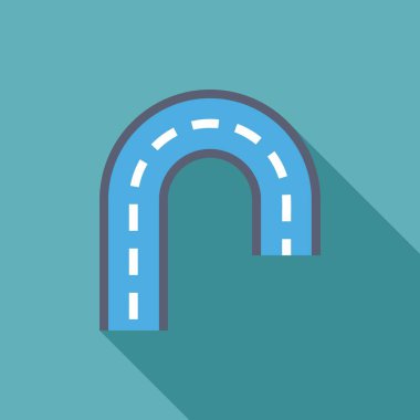 Düz dizayn simgesi, virajlı bir yolun geri dönüşü hiçbir yere gitmiyor, bir sapağı ya da çıkmaz sokağı sembolize ediyor