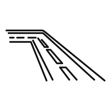 Minimalist çizgili sanat çizgisi, dümdüz bir karayolu çiziminin uzaklığa doğru ilerlediğini gösteriyor.