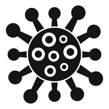 Bu basit siyah beyaz vektör ikonu tehlikeli bir koronavirüs molekülünü betimler.