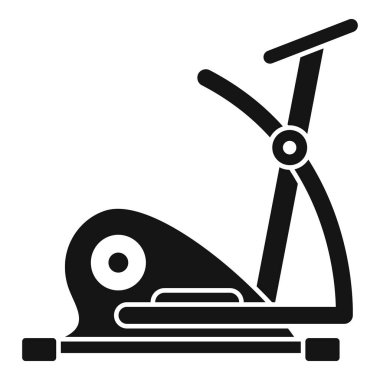 Evde egzersiz yapma kavramını temsil eden eliptik eğitim makinesi simgesi