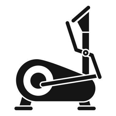 Eliptik bir haç çalıştırıcısının bu basit simgesi kardiyo, fitness ve sağlıklı bir yaşam tarzını çağrıştırıyor.