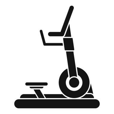 Spor yapmak ve forma girmek için modern eliptik bir eğitmenin siyah silüeti.