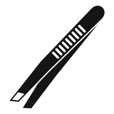 Beyaz arkaplanda izole edilmiş kaş epilasyonu için metal cımbızların basit vektör simgesi