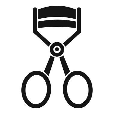 Kirpik bigudisinin basit vektör simgesi, kirpikleri kıvırmak için kullanılan bir araçtır