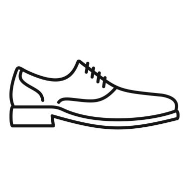 Resmi bir deri ayakkabının basit satır simgesi, web siteleri veya uygulamalar için mükemmel