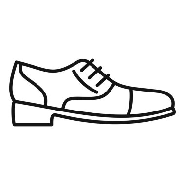 Klasik bir deri ayakkabıyı temsil eden basit bir çizgi simgesi, bir iş adamı için mükemmel.