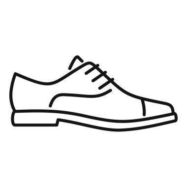 Deri ayakkabının basit bir çizgisi simgesi. Sonsuz zarafet katıyor.