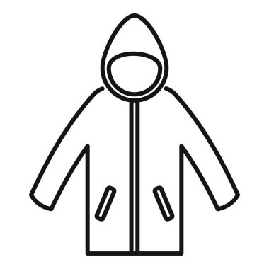 Soğuk hava çizgisi simgesi için kapüşonlu su geçirmez ceket, kıyafet konsepti