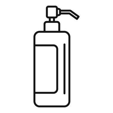 Elleri için sıvı sabun içeren bir şişeyi temsil eden siyah taslak simgesi