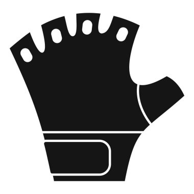 Egzersiz sırasında elleri koruyan siyah fitness eldivenleri, basit biçim vektör illüstrasyonu