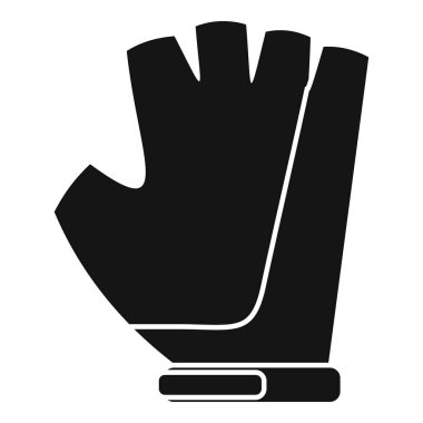 Siyah, parmaksız spor eldiveni silueti aktif bir yaşam tarzını temsil etmek için mükemmel.