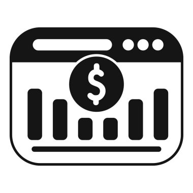 Bir bar çizelgesi ve dolar sembolü gibi finansal verileri gösteren basit bir vektör simgesi