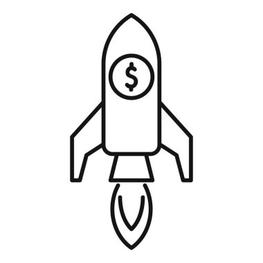 İçinde bir dolar olan bir roketin fırlatılmasının basit çizimi başarılı bir girişimi temsil ediyor.
