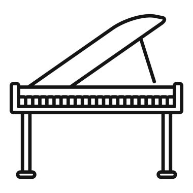 Konser salonları veya müzik okulları için klasik müzik enstrümanını temsil eden basit bir kuyruklu piyano ikonu