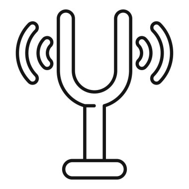 Bu basit simge ses dalgaları yayan, frekansı ve tonu sembolize eden bir diyapazon içerir.