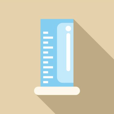 Yüksek lisans silindirinin uzun gölgeli basit simgesi, bilimsel veya eğitim projeleri için ideal