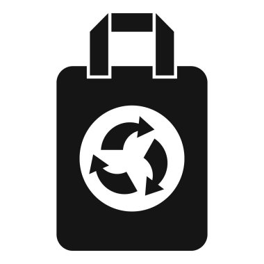 Çevresel bakım kavramını temsil eden basit bir vektör simgesi plastik poşetler yerine yeniden kullanılabilir ve geri dönüşümlü poşetleri seçerek