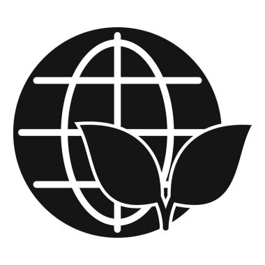 Küresel çevre koruma kavramını temsil eden basit vektör simgesi