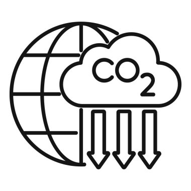 Karbondioksit salınımları, buluttan aşağıya bakan oklarla temsil edildiği gibi, Dünya 'yı etkiliyor.